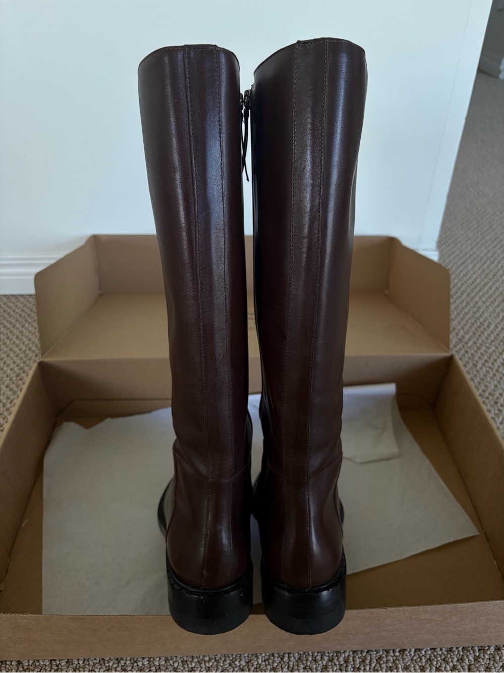 Reformation Nancy Knee High Riding Boot Espresso Brown Leather | 9 US, 39.5 EU - Picture 13 of 16